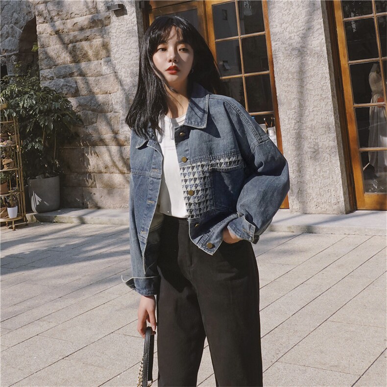 复古港风chic短款牛仔外套女春秋小个子2025新款上衣百搭牛仔衣冬,女装短外套,拾菱