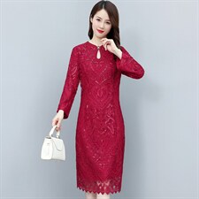 2023高端大气新款婚庆中长喜婆婆大码改良旗袍连衣裙，女装汉服/婚纱/旗袍/礼服，媚琳依坊