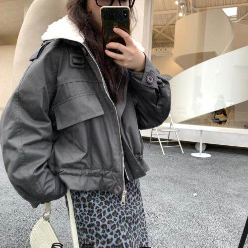 【现货】韩系皮毛一体羽绒服，女装羽绒服，She