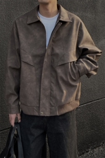 春秋外景新款美式复古美拉德皮衣外套男宽松情侣机车夹克J01/P100，男装夹克，电商B209