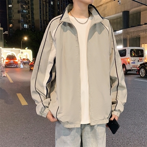 潮牌美式撞色拼接运动立领外套男宽松百搭夹克JK01572-P73图片