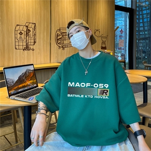 华夫格短袖 直播高品质重磅220克 MAOF英文印花HT3144-P20图片