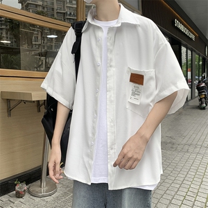 夏季 港风衬衫外套工装短袖宽松半袖日系潮百搭中性轻薄 H226/P35图片