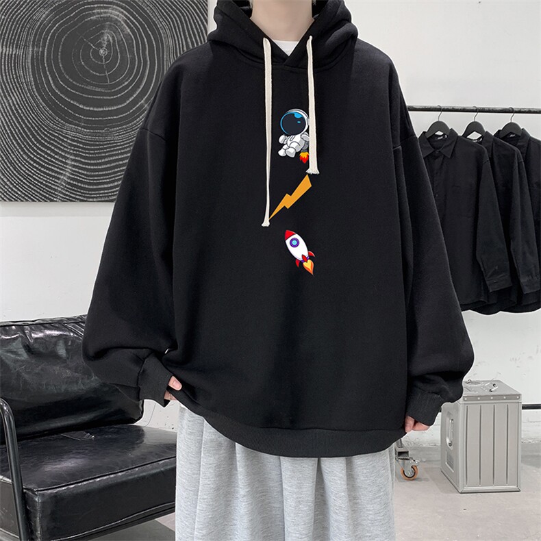 WY2165-P35加绒款-P40纯棉连帽卫衣男大码运动帽衫宽松薄外套男,男装卫衣,电商A040