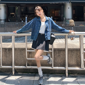 折扣剪标大牌原单提花重工刺绣牛仔外套牛仔蓝2024年秋新款短外套图片