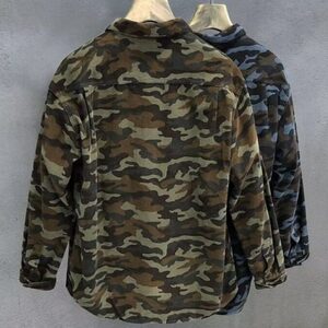 美式复古做旧迷彩衬衫男街头宽松休闲工装衬衣夹克外套男Z08/P48图片