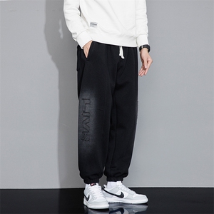 棉 M-8XL 秋季新款大码束脚潮流休闲卫裤 109-K006-P55图片
