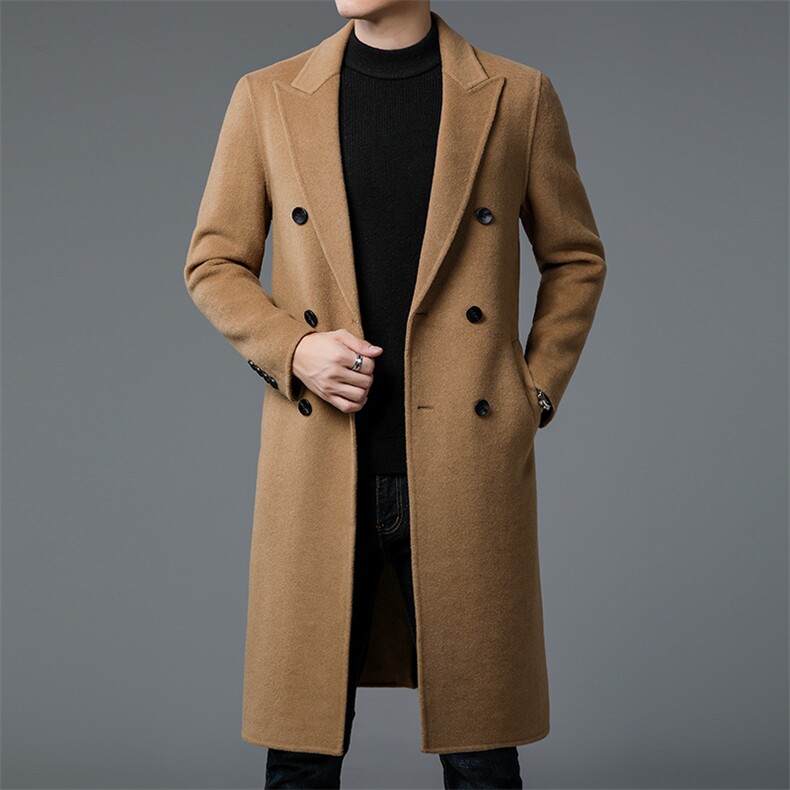 M1903-8钱塘2020-2秋冬季新款男士毛呢外套时尚潮流长款大衣P490,男装毛呢大衣,钱塘207-2
