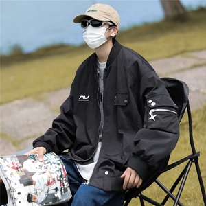 美式复古飞行员夹克男女生宽松潮牌痞帅工装外套J8218P65