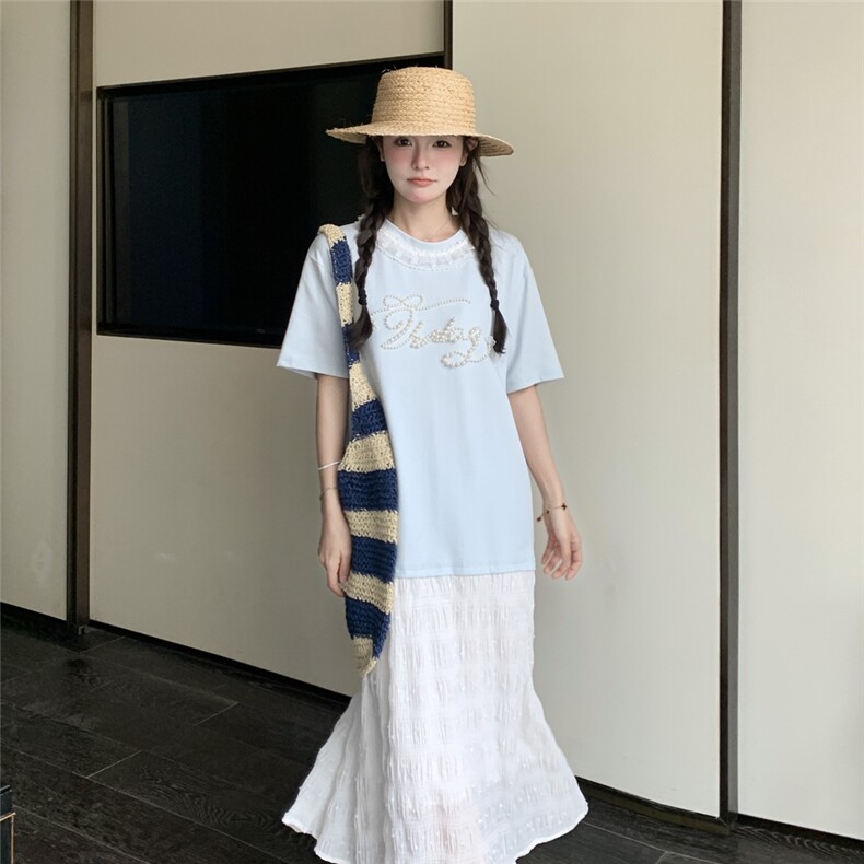 [新款】假两件拼接T恤裙夏季连衣裙长裙2C353/8670/P135/K198,女装连衣裙,2C353