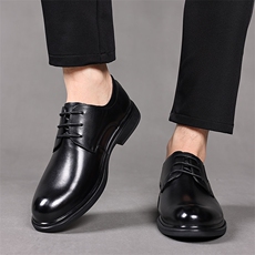 2023秋季新款正装男士休闲皮鞋男头层牛皮潮流小皮鞋英伦风绅士鞋，男鞋皮鞋，电商A223