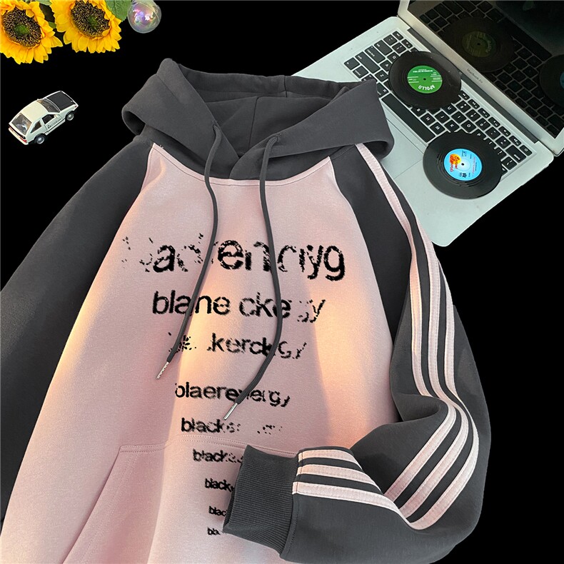 高品质！全棉重磅400克三条杠撞色印花连帽卫衣RH1216p63控98,男装卫衣,星座610B-1