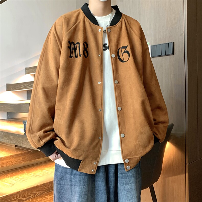 22秋新款宽松休闲oversize麂皮棒球外套B266-Y611-P70,女装短外套,星座B257-1