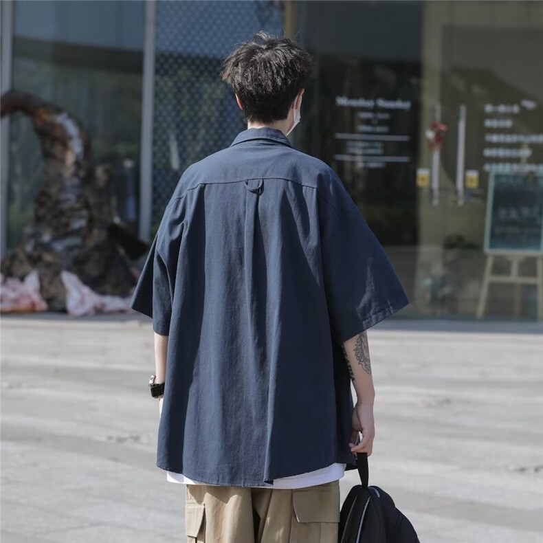 夏季新款衬衫潮流慵懒男方领衬衫JC585P38,男装衬衫,星座1116-2