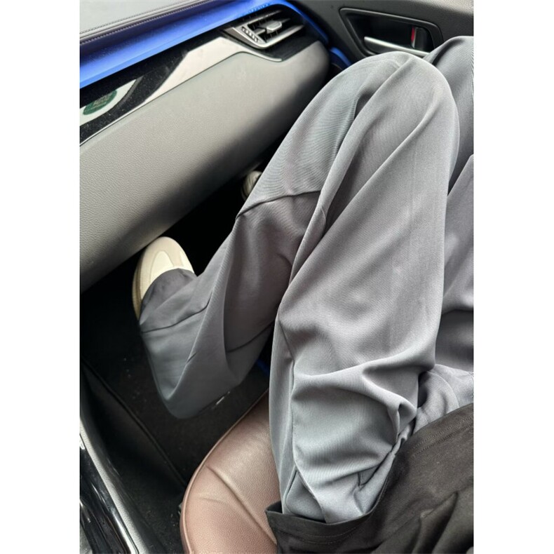 美式休闲小众设计感拖地垂坠感西装裤直筒宽松阔腿西裤,男装西裤,星座716-3