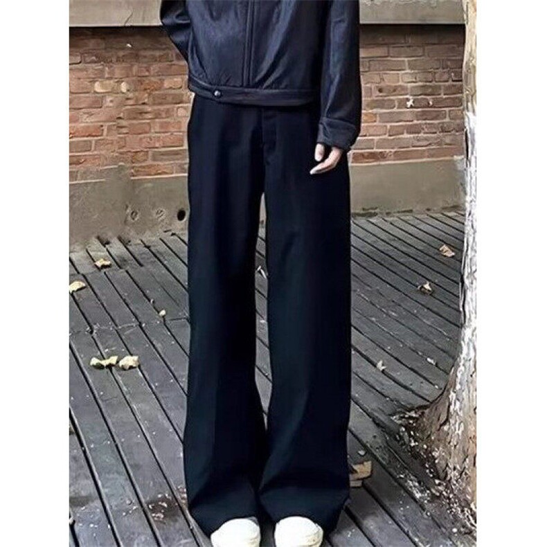 美式高街cleanfit廓形西裤休闲裤男女直筒微喇vibe百搭长裤KX01,男装西裤,星座1116A（原606A-3）