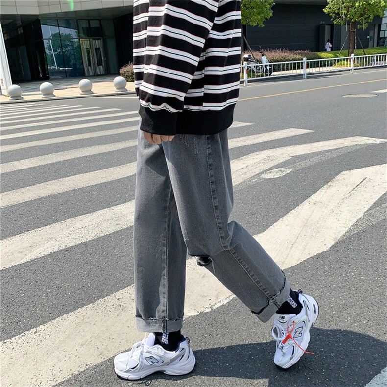 男生新款港风牛仔裤破洞休闲女裤子714-2,男装牛仔裤,星座714-1