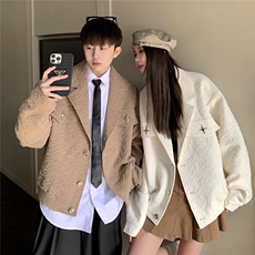 1港风美式潮牌宽松情侣女大码M-5XL休闲夹克外套男JK8748P95控128，男装夹克，星座226-2