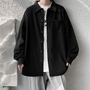 8XL-M 特大码牛仔衬衫宽松浅蓝色牛仔外套男休闲衬衫CS502P68控88图片