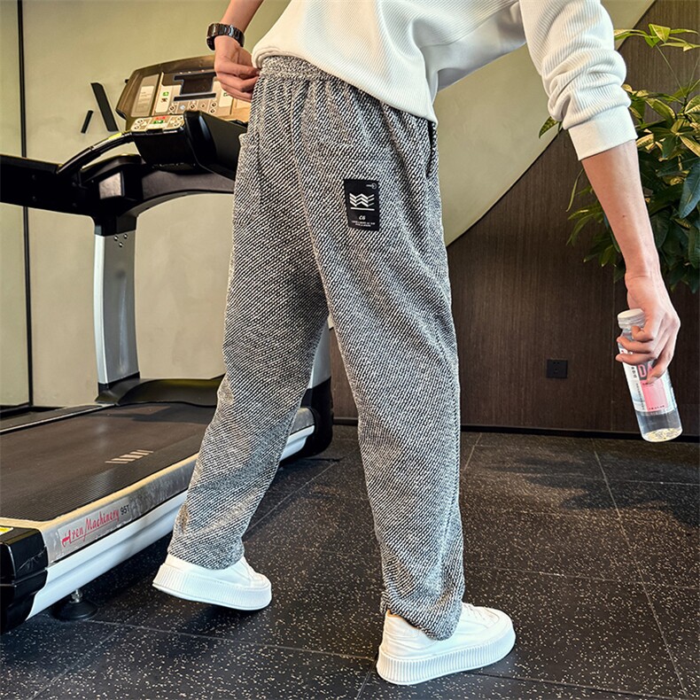 KK191-P58阔腿休闲裤运动裤直筒宽松条纹高街男士弯刀裤，男装休闲裤，星座215（原电商B249）