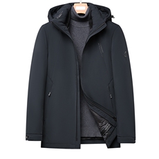 灰鸭绒可脱卸帽羽绒服男款2023冬中年装加厚保暖外套HPN2159-P330，男装羽绒服，电商B212（原钱塘6029）