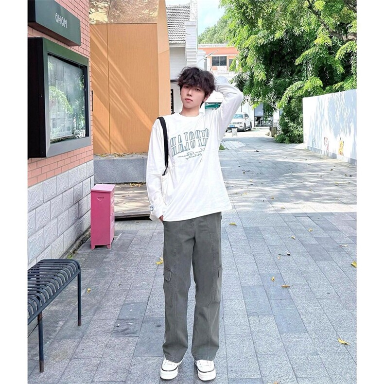 网图情侣装纯棉刺绣字母长袖T恤男女款2026新款青少年YY836-P33,男装T恤,电商C216