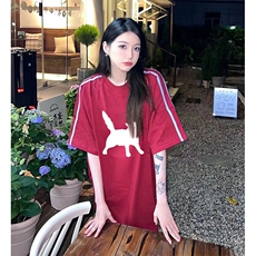 抖音得物高品质二开240克宽松纯棉美式潮牌三条杠织带短袖T恤，男装T恤，电商A486-1