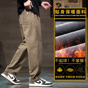 休闲裤男士秋冬季宽松直筒工装阔腿运动长裤子Z2301-P50/加绒P60图片