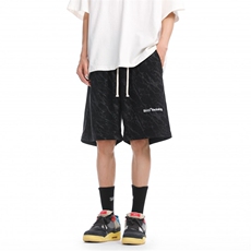 夏季个性满印字母刺绣短裤XZ604-DK502-P35控48，男装牛仔裤，星座604
