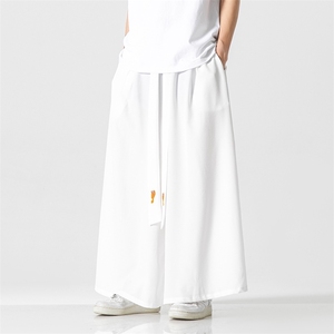 夏季 风宋制改良汉服绣花长裤古风冰丝阔腿裤情侣潮 K332/P85图片