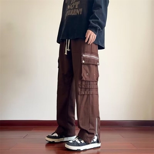 工装裤男春夏季宽松痞帅直筒裤潮牌潮流机能休闲裤子男款 KD76图片