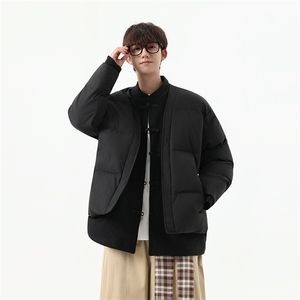 中式唐装男款冬季加厚风汉服青红色立领休闲外套A33-P158图片