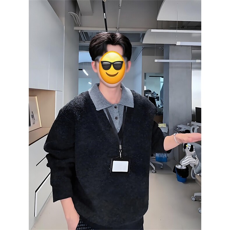 翻领针织衫男长袖polo领卫衣休闲百搭工装毛线衣MY5162,男装针织衫/毛衣,星座208-5