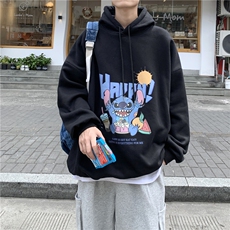 WY2077-P40纯棉连帽卫衣男大码运动帽衫宽松薄外套男，男装卫衣，电商A040