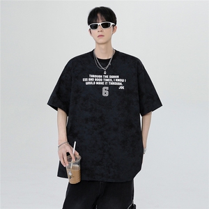 美式潮流重磅男款夏季宽松短袖T恤美式脏脏款打底衫图片
