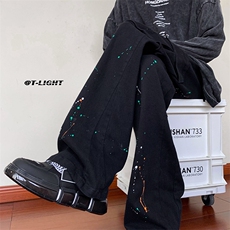 B221秋冬新款美式ins高街小众喷墨迷彩工装裤LK22081-P65控88，男装休闲裤，电商B221