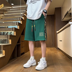 小熊拼接短裤男士休闲五分裤夏季直筒裤刺绣潮流A266-KZ707-P25，男装牛仔裤，电商A266
