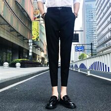 G2021新款英伦潮男夜店发型师修身九分休闲裤西裤，男装休闲裤，星座1904A