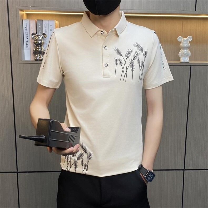 PL010-特P35社会小伙男士t恤polo衫短袖翻领潮牌时尚休闲个性潮流，男装Polo衫，电商D310B