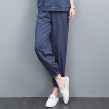2021夏季新款简约时尚气质百搭宽松舒适休闲裤图片