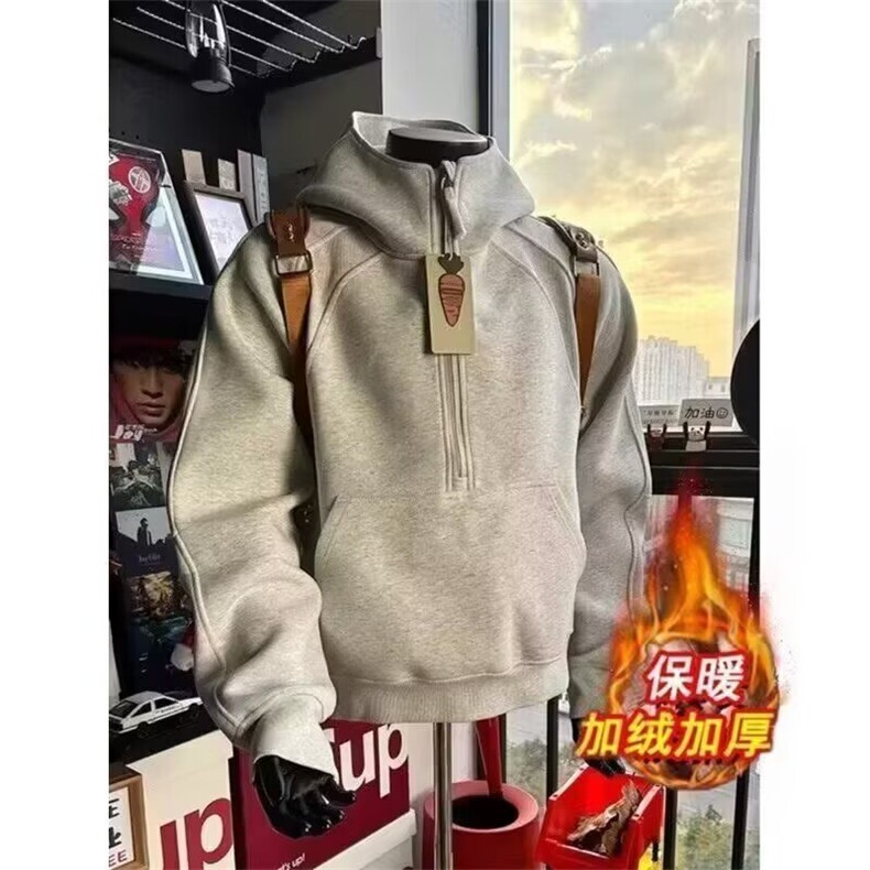 D638-P54cleanfit重磅硬挺卫衣男款设计感小众解构外套痞帅,女装短外套,电商B323A