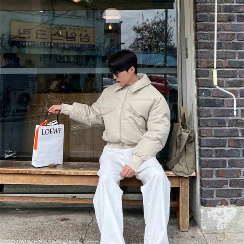 816B-MF817-P128韩翻领保暖皮质棉服外套,男装棉衣,星座816B