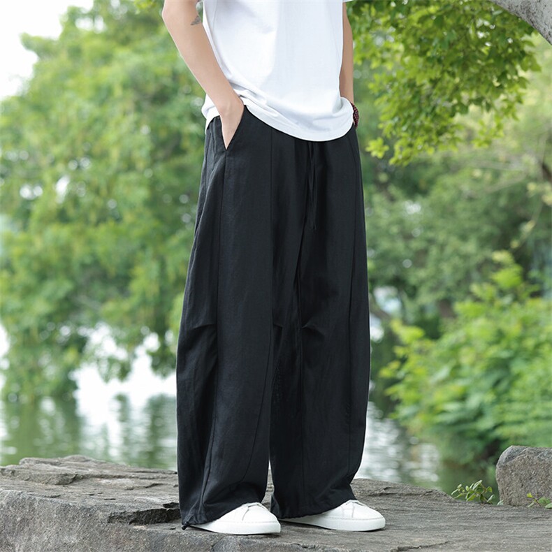 风亚麻透气可束脚直筒休闲裤星座815-8605p90,男装休闲裤,星座815（原A203）