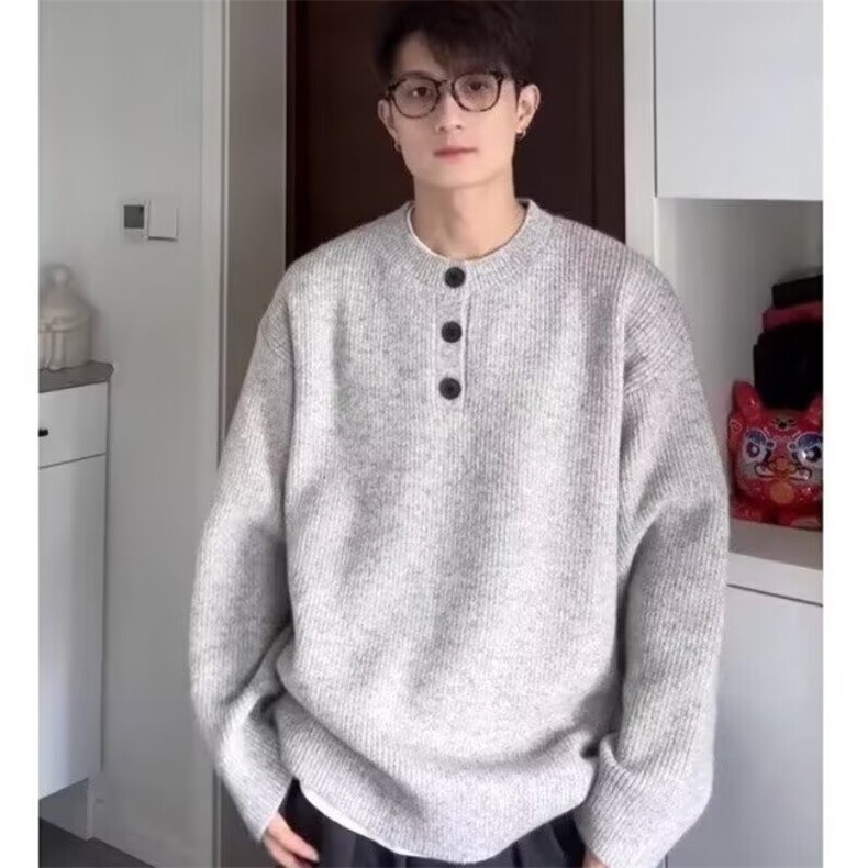 587-P49时尚百搭潮流长袖毛衣新款ins文艺日系流行简约原宿,男装针织衫/毛衣,电商B323A