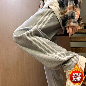 木地板新款男百搭设计感加绒港风休闲裤K186H-P50图片