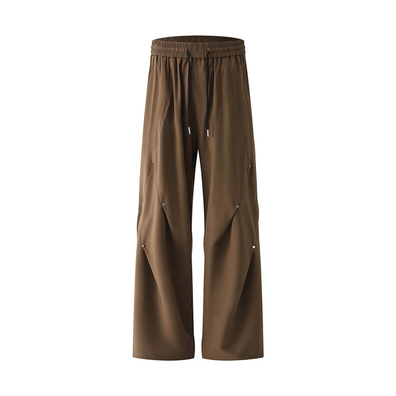 褶皱铆钉设计感百搭休闲裤K005立体92%聚酯纤维8%氨纶(S-2XL)TP25,男装休闲裤,电商A088