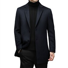 中年男士羊毛呢外套冬季商务单西服休闲爸爸装外套YL9811-P380图片