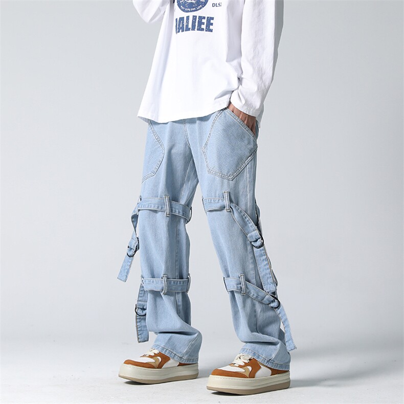 现货直播品质春款飘带拖地牛仔裤B342-NK730-P60控78,男装牛仔裤,电商B342