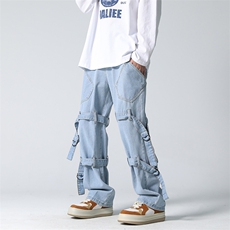 现货直播品质春款飘带拖地牛仔裤B342-NK730-P60控78，男装牛仔裤，电商B342
