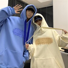 情侣装秋装钢印情侣卫衣连帽卫衣外套宽松上衣G1021P78男，女装短外套，电商A339